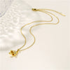 Jewelry Stainless Steel Mushroom Shaped Mixed Gem Inlaid Clavicle Necklace For Girls