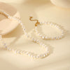 Jewelry Stainless Steel Natural Geometric Freshwater Pearl Chain Electroplating Women's