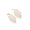 Jewelry Stainless Steel Natural Stone Pendant Earrings Necklace Retro Style Geometric Cylinder Dripping Oil Handmade Waterproof