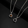 Jewelry Stainless Steel Natural Tiger Eye Stone Agate Stone Geometric Pendant Necklace