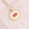 Jewelry Stainless Steel Necklace With Dripping Oil Eyes Star Moon Pendant For Women