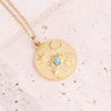 Jewelry Stainless Steel Necklace With Dripping Oil Eyes Star Moon Pendant For Women