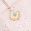 Jewelry Stainless Steel Necklace With Dripping Oil Eyes Star Moon Pendant For Women