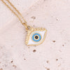 Jewelry Stainless Steel Necklace With Dripping Oil Eyes Star Moon Pendant For Women