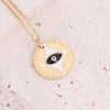 Jewelry Stainless Steel Necklace With Dripping Oil Eyes Star Moon Pendant For Women