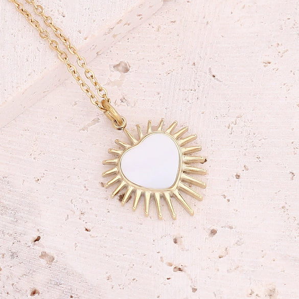 Jewelry Stainless Steel Necklace With Dripping Oil Eyes Star Moon Pendant For Women