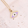 Jewelry Stainless Steel Necklace With Dripping Oil Eyes Star Moon Pendant For Women