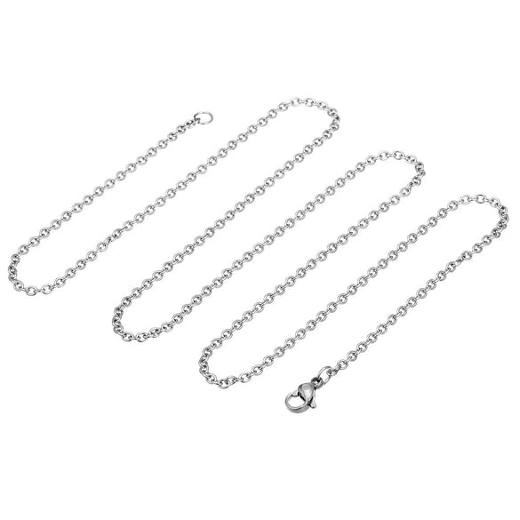 Jewelry Stainless Steel Necklace With Fiber Material And Letters Numbers Text Pattern By Seiko Treatment