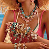 Jewelry Stainless Steel Ocean Series Geometric Shell Starfish Electroplated For Women