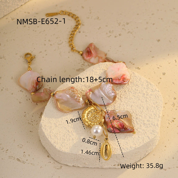 Jewelry Stainless Steel Ocean Series Geometric Shell Starfish Electroplated For Women