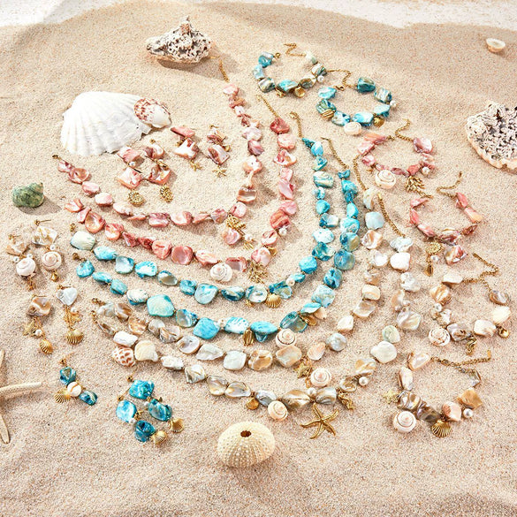 Jewelry Stainless Steel Ocean Series Geometric Shell Starfish Electroplated For Women