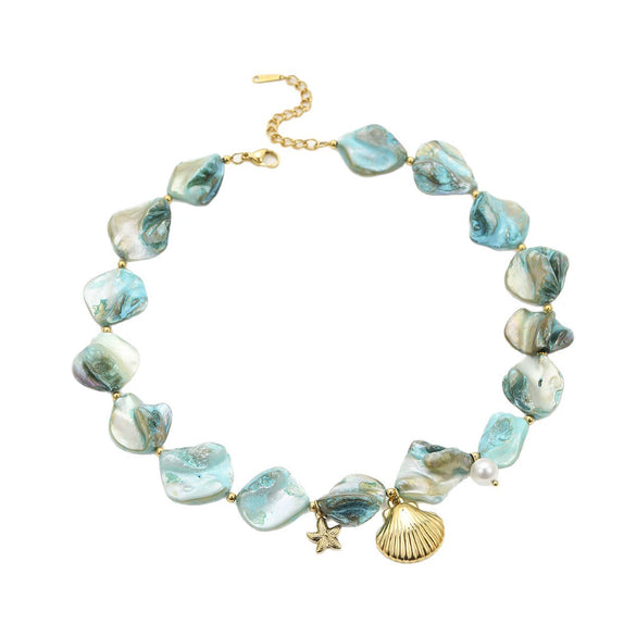 Jewelry Stainless Steel Ocean Series Geometric Shell Starfish Electroplated For Women