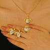 Jewelry Stainless Steel Ocean Style Marine Life Starfish Conch Turtle Pendant Set Electroplated