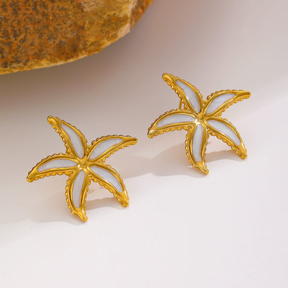 Jewelry Stainless Steel Ocean Style Marine Life Starfish Conch Turtle Pendant Set Electroplated