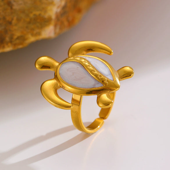 Jewelry Stainless Steel Ocean Style Marine Life Starfish Conch Turtle Pendant Set Electroplated