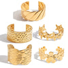 Jewelry Stainless Steel Open Bracelet Cut Out Style Electroplated