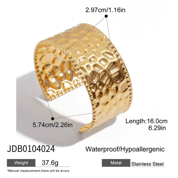 Jewelry Stainless Steel Open Bracelet Cut Out Style Electroplated