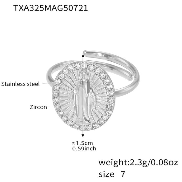 Jewelry 316L Stainless Steel Oval Ring Earrings Constellation Zodiac Geometric Electroplating Fashionable Stylish Nonfading
