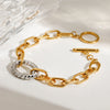 Jewelry Stainless Steel Oval Twist Pendant Buckle Color Matching Electroplated U Shape Women's Bracelet
