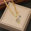 Jewelry Stainless Steel Palm Oil Drop Eye Pendant Cross Chain Set For Women With Personality Style