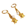Jewelry Stainless Steel Pearl Geometric Vintage Style Turtle Earrings Electroplated