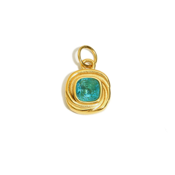 Jewelry Stainless Steel Plated 18K Gold Geometric Square Oval Zircon Pendant Bracelet Necklace Accessories