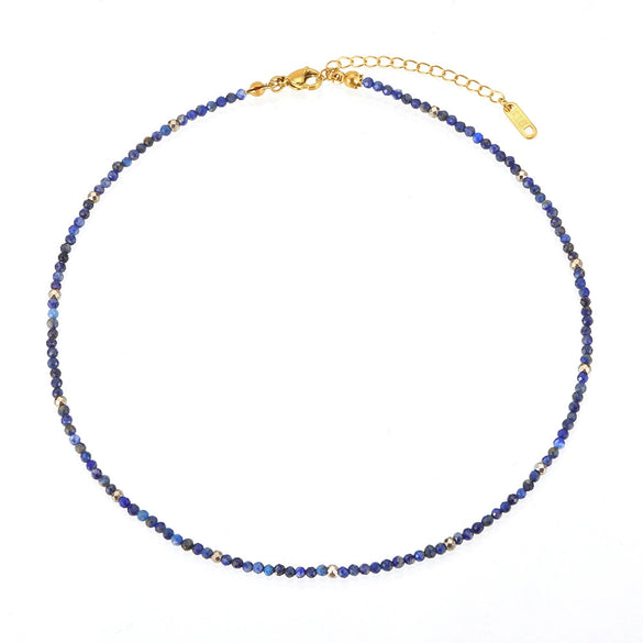 Jewelry Stainless Steel Plated 18K Gold Natural Stone Geometric Style Clavicle Chain Necklace