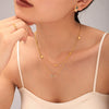 Jewelry 316L Stainless Steel Pvd Electroplated Women's Doublelayer Stacked Clavicle Necklace And Bracelet
