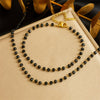 Jewelry Stainless Steel Resin Black Bead Chain Necklace Bracelet Retro Bohemian Style Electroplating For Women
