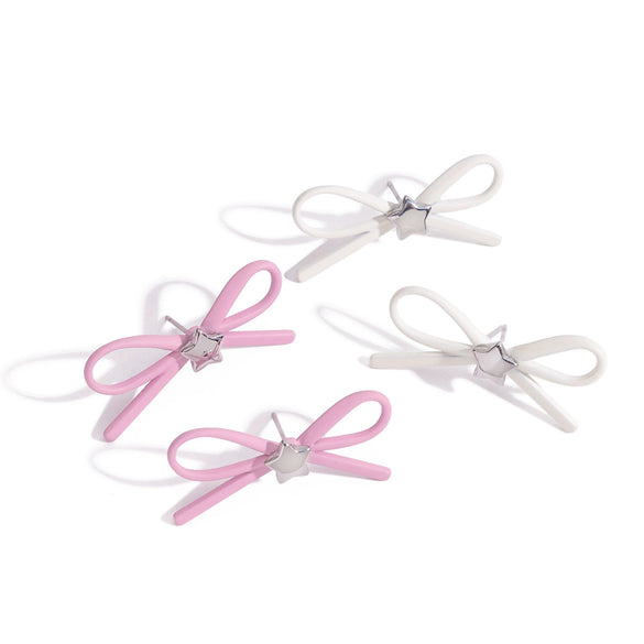 Jewelry Stainless Steel Retro Bow Fivepointed Star Spray Paint Electroplating