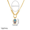 Jewelry Stainless Steel Retro Diamond Oil Palm Electroplating Box Chain Earrings Necklaces Bracelet Set For Women