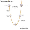 Jewelry 316L Stainless Steel Shell Beads Light Luxury Geometric Sweater Chain Pvd Electroplated