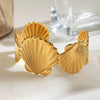 Jewelry Stainless Steel Shell Bracelet 18K Gold Electroplated Highend Ins Open Nonfading Personality Natural Style