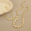 Jewelry Stainless Steel Shell Necklace And Clavicle Chain Bracelet With Star And Geometric Pattern Electroplated For Women
