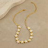 Jewelry Stainless Steel Shell Necklace And Clavicle Chain Bracelet With Star And Geometric Pattern Electroplated For Women