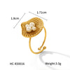 Jewelry Stainless Steel Shell Starfish Ring Geometric Animal Zodiac Electroplating Women's