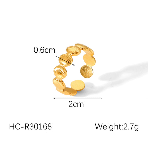 Jewelry Stainless Steel Shell Starfish Ring Geometric Animal Zodiac Electroplating Women's