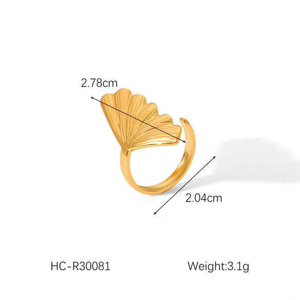 Jewelry Stainless Steel Shell Starfish Ring Geometric Animal Zodiac Electroplating Women's