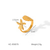 Jewelry Stainless Steel Shell Starfish Ring Geometric Animal Zodiac Electroplating Women's