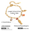Jewelry Stainless Steel Small Fish Pearl Natural Stone Geometric Electroplating Personality Bracelet For Women