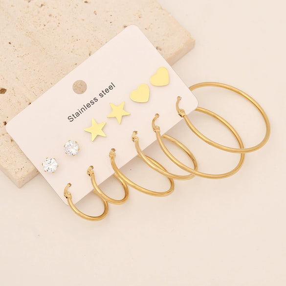Jewelry Stainless Steel Snakeshaped Butterflyshaped Heartshaped Flowershaped Insectshaped Starshaped Electroplated Women's Earrings