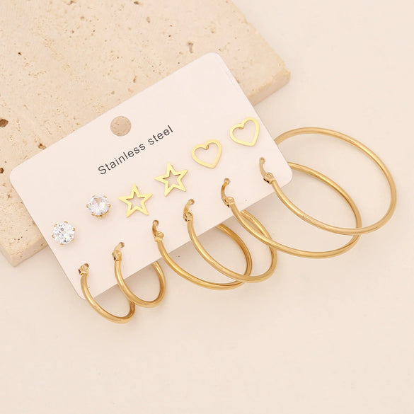 Jewelry Stainless Steel Snakeshaped Butterflyshaped Heartshaped Flowershaped Insectshaped Starshaped Electroplated Women's Earrings