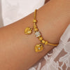 Jewelry Stainless Steel Soft Snake Bracelet With Double Peach Heart And Geometric Pattern Electroplated For Women