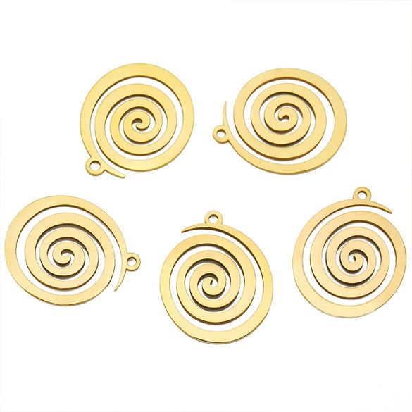 Jewelry Stainless Steel Spiral Pattern Pendant Electroplated Accessories