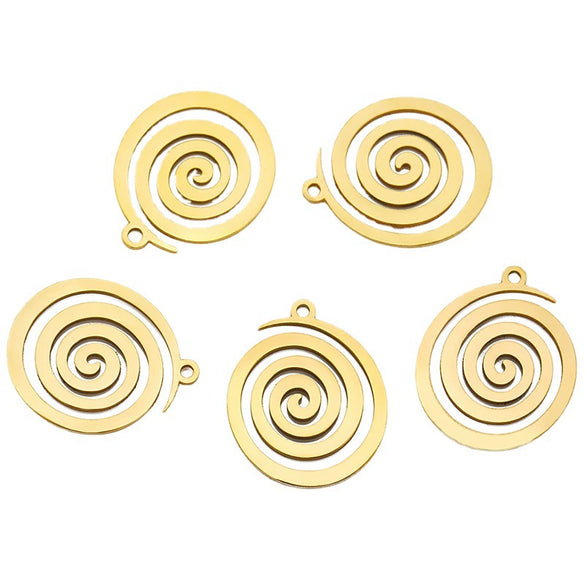 Jewelry Stainless Steel Spiral Pattern Pendant Electroplated Accessories