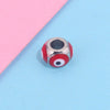 Jewelry Stainless Steel Square Beads Doublesided Enamel Oil Drops Eye Beads With 18K Gold Vacuum Plating And Eight Eyes Pattern