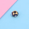 Jewelry Stainless Steel Square Beads Doublesided Enamel Oil Drops Eye Beads With 18K Gold Vacuum Plating And Eight Eyes Pattern