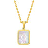 Jewelry Stainless Steel Square Pendant Necklace Minimalist Style Electroplating