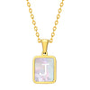 Jewelry Stainless Steel Square Pendant Necklace Minimalist Style Electroplating