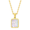 Jewelry Stainless Steel Square Pendant Necklace Minimalist Style Electroplating